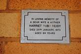 Cremation Plaque-Harriet Ruby REIDY(De La Cour)