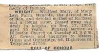 Winifred Mary Smith death notice
