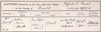 William Norman Hewatt Clark bapt 1905