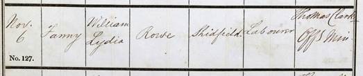 Fanny Rowe bapt 1864