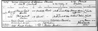Francis Hendre & Ethel Derham Marriage 1 Aug 1906
