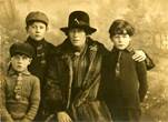 Maud with her sons Ben,Leonard & Daniel.