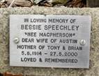 Cremation Plaque-Bessie Speechley(Macpherson)