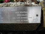 Cremation Plaque-Lily Beatrice Speechley(Rushworth