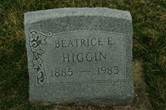 Beatrice Eleanor Higgin grave