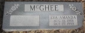 Eva Amanda Clark McGhee grave stone